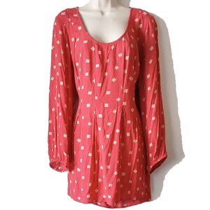 NWT Torrid Cranberry Diamond Long Sleeve Crinkled Gauze Top Tunic 3